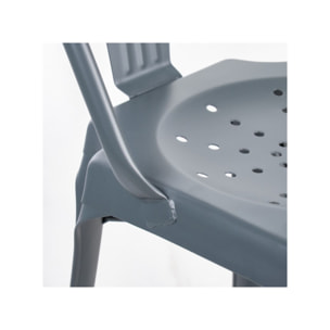 Chaise industrielle vintage en métal empilable – STEAL