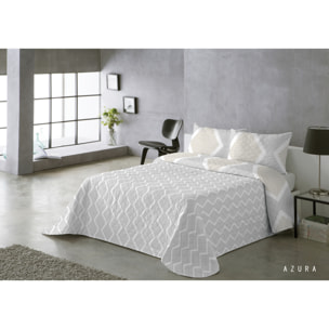 COLCHA ESTAMPADA REVERSIBLE AZURA DORADO