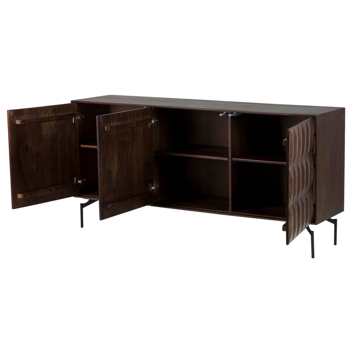 Aparador Madera Mango Marrón Velora 160x40x78 Cm