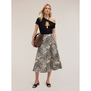 Motivi - Camiseta con escote asimétrico - Negro