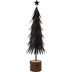 J-Line décoration Sapin De Noël - métal/paillettes - noir - small