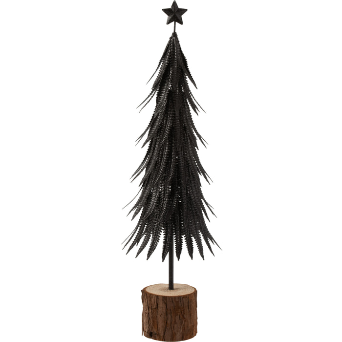 J-Line décoration Sapin De Noël - métal/paillettes - noir - small