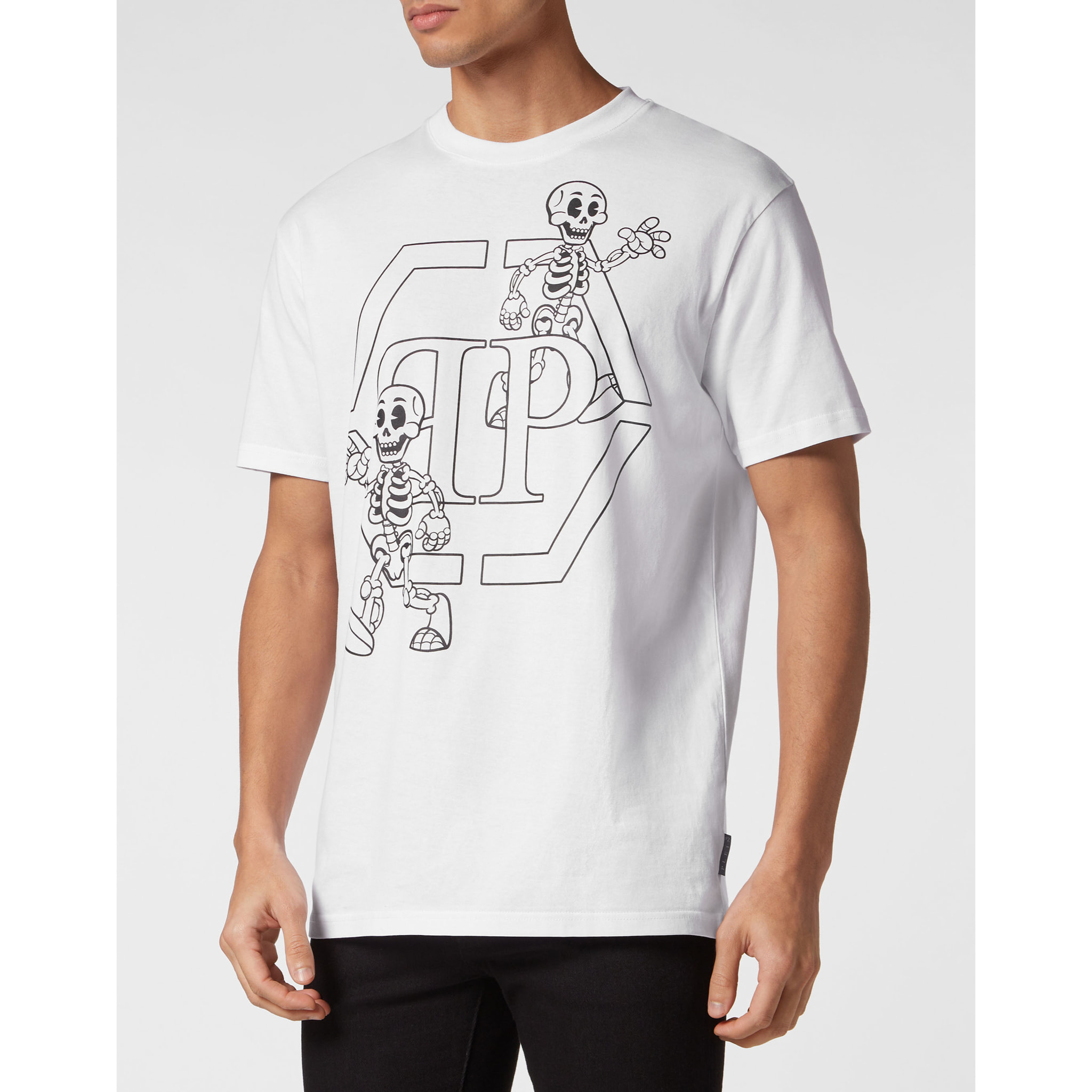 PHILIPP PLEIN T-Shirt Round Neck SKELETON