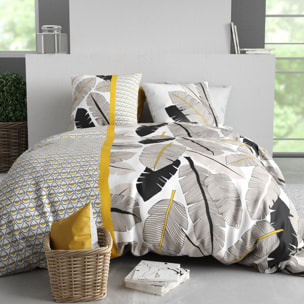 Parure housse de couette imprimé 100% coton - palmora