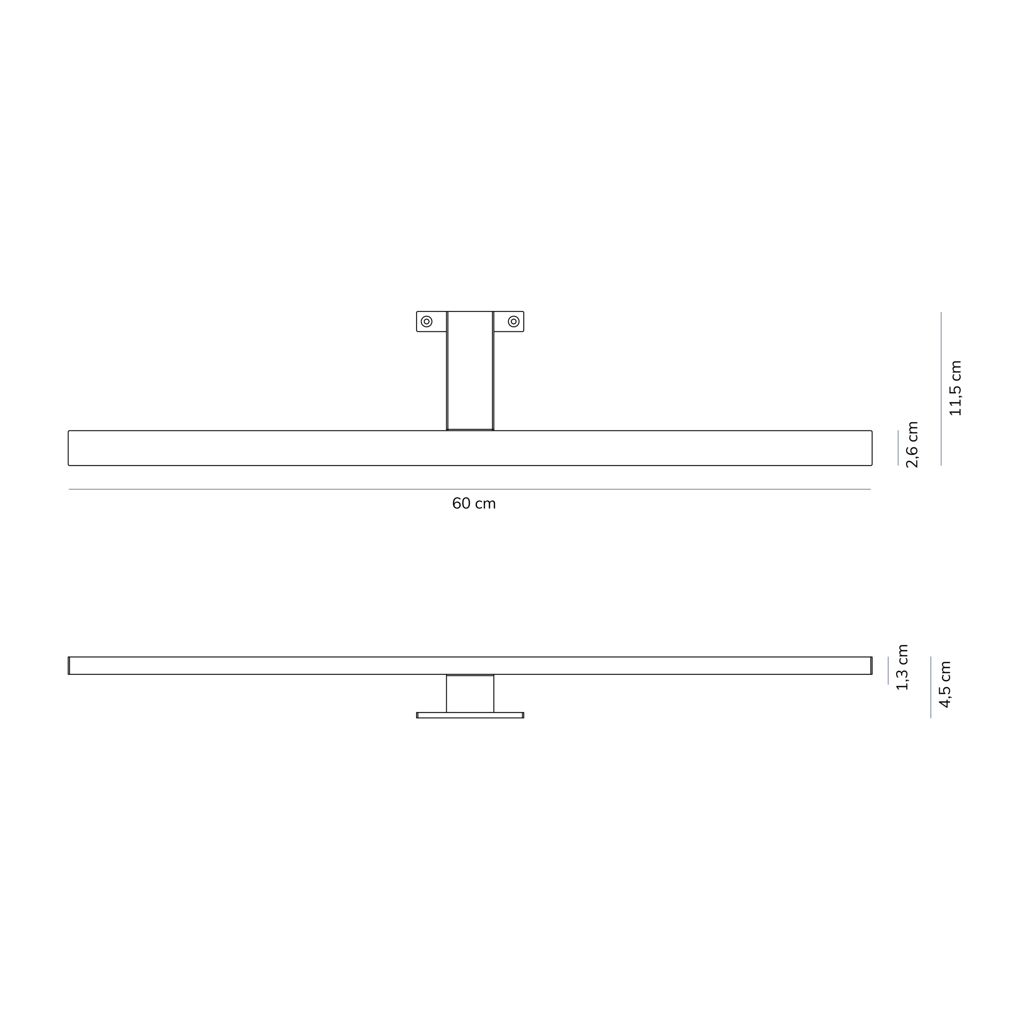 Iluminación de baño Aplique led Alday, 60 negro