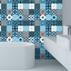 Stickers muraux - Sticker Mural Carrelage adhésif Cuisine Salle de Bain - 24 STICKERS CARRELAGES AZULEJOS RANJITA