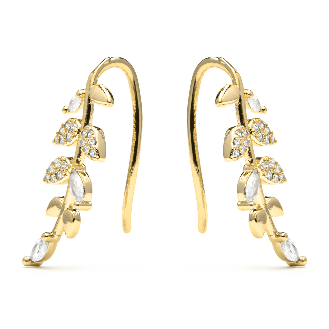 Pendientes acabado oro amarillo de 18k y Circonita Brillante