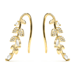 Pendientes acabado oro amarillo de 18k y Circonita Brillante