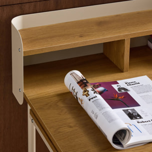 Bureau métal et décor bois 3 niches MOLTO