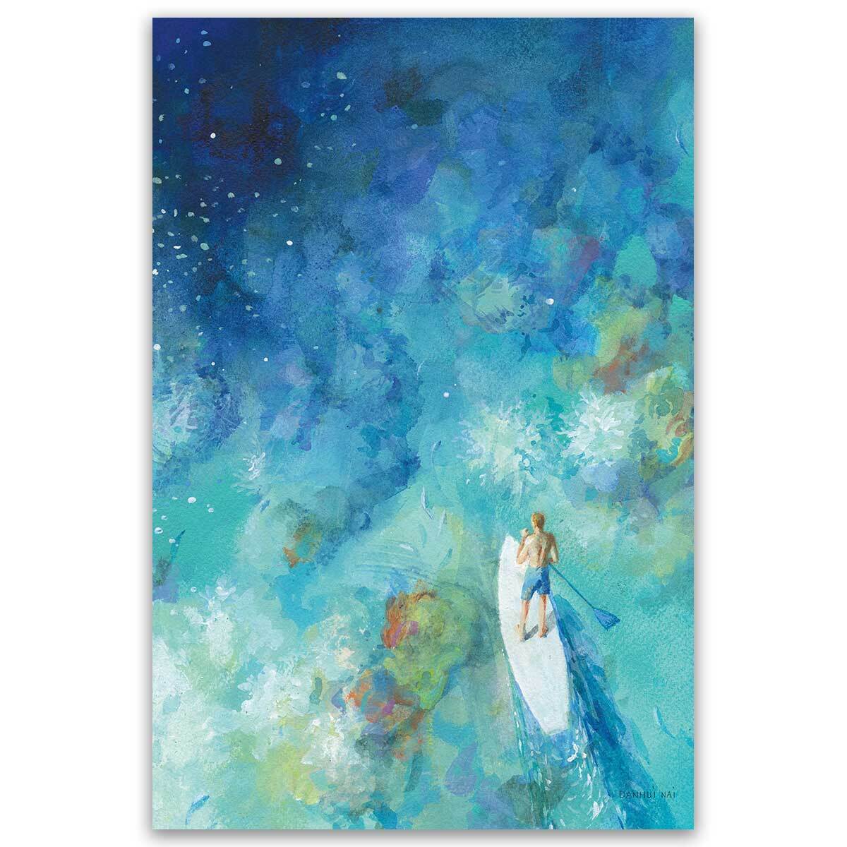 Tableau été Paddle bleu Toile imprimée