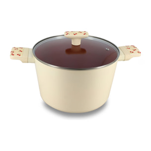 Faitout 24cm en aluminium cerise - tous feux CERISE