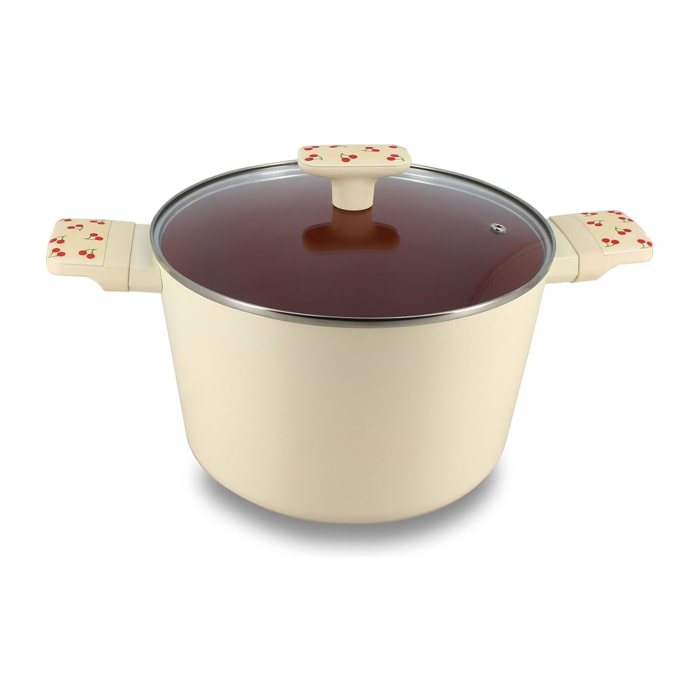 Faitout 24cm en aluminium cerise - tous feux CERISE