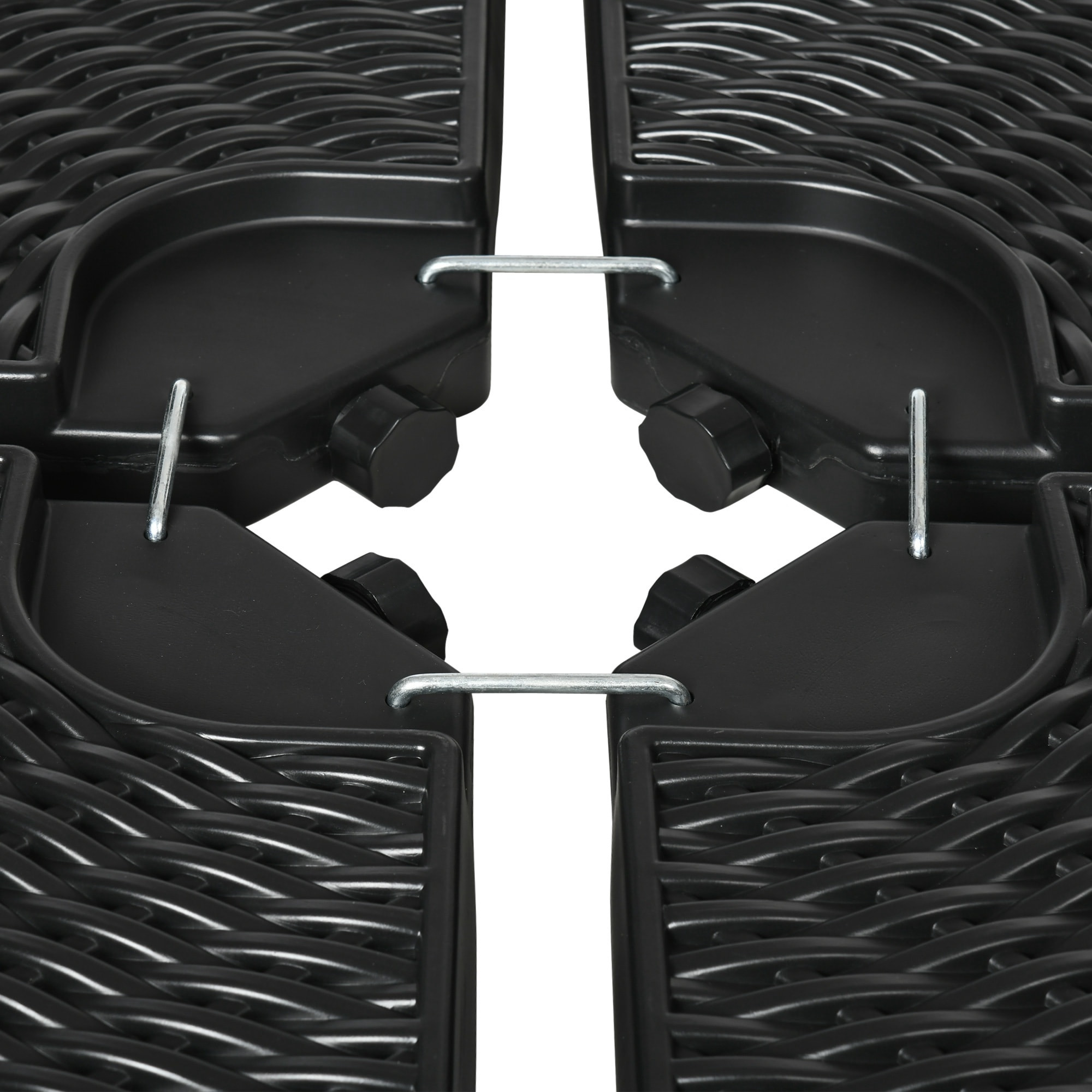 Base para Sombrilla de 4 Piezas Soporte para Parasol Rellenable con Arena 68 kg o Agua 52 L para Jardín Patio Terraza Negro