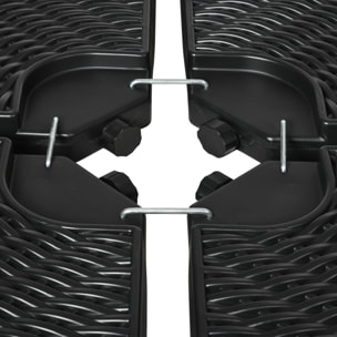 Base para Sombrilla de 4 Piezas Soporte para Parasol Rellenable con Arena 68 kg o Agua 52 L para Jardín Patio Terraza Negro