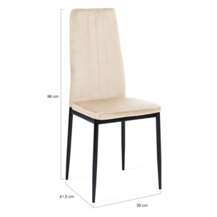 Chaises Jade en velours et pieds noirs