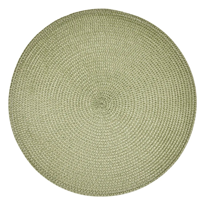 Set de table Tresse vert olive D38xH0,1cm
