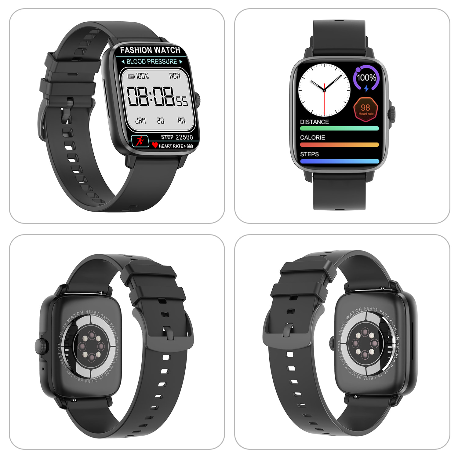 Smartwatch DT102, pantalla de alta resolución. Monitor cardiaco, ECG, modo multideporte. Notificaciones de APPs.