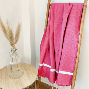 Fouta traditionnelle Melissa Rose 200x200 190g/m²