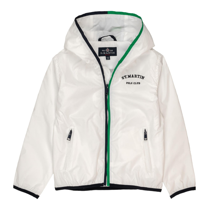 Giubbino K-way nylon con cappuccio Polo Club St Martin Bianco