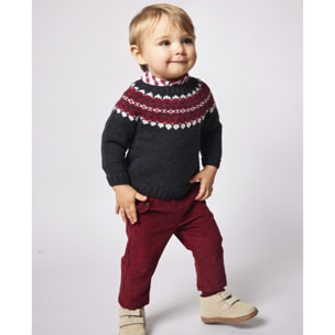 Pantalón con bolsillo de tapeta granate