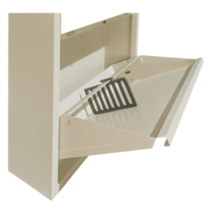 Scarpiera slim 2 ante in metallo avorio - Emy