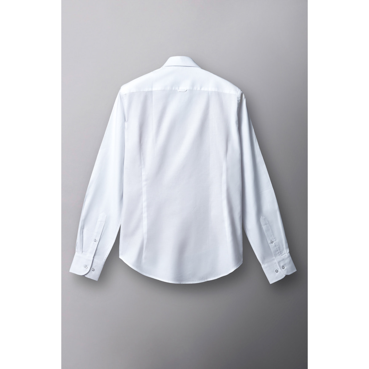 camicia uomo 1 bottone button down slim Popeline Stretch Unito Bianco