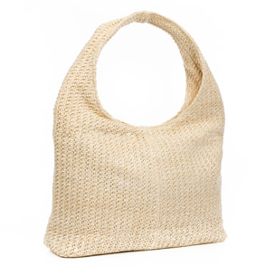 Berbenno Borsa a spalla Donna. Realizzata in rafia sintetica con design intrecciato.