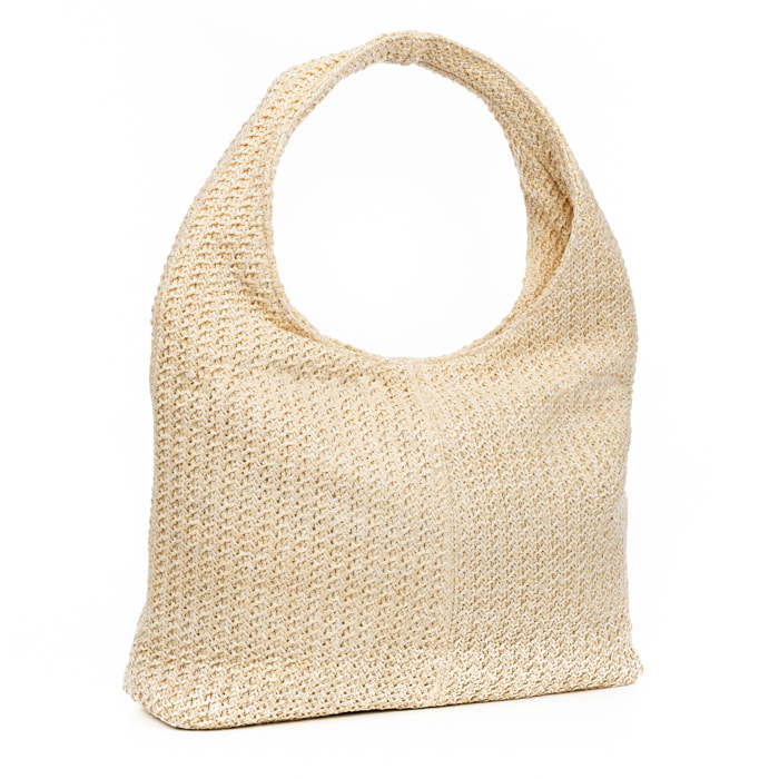Berbenno Borsa a spalla Donna. Realizzata in rafia sintetica con design intrecciato.