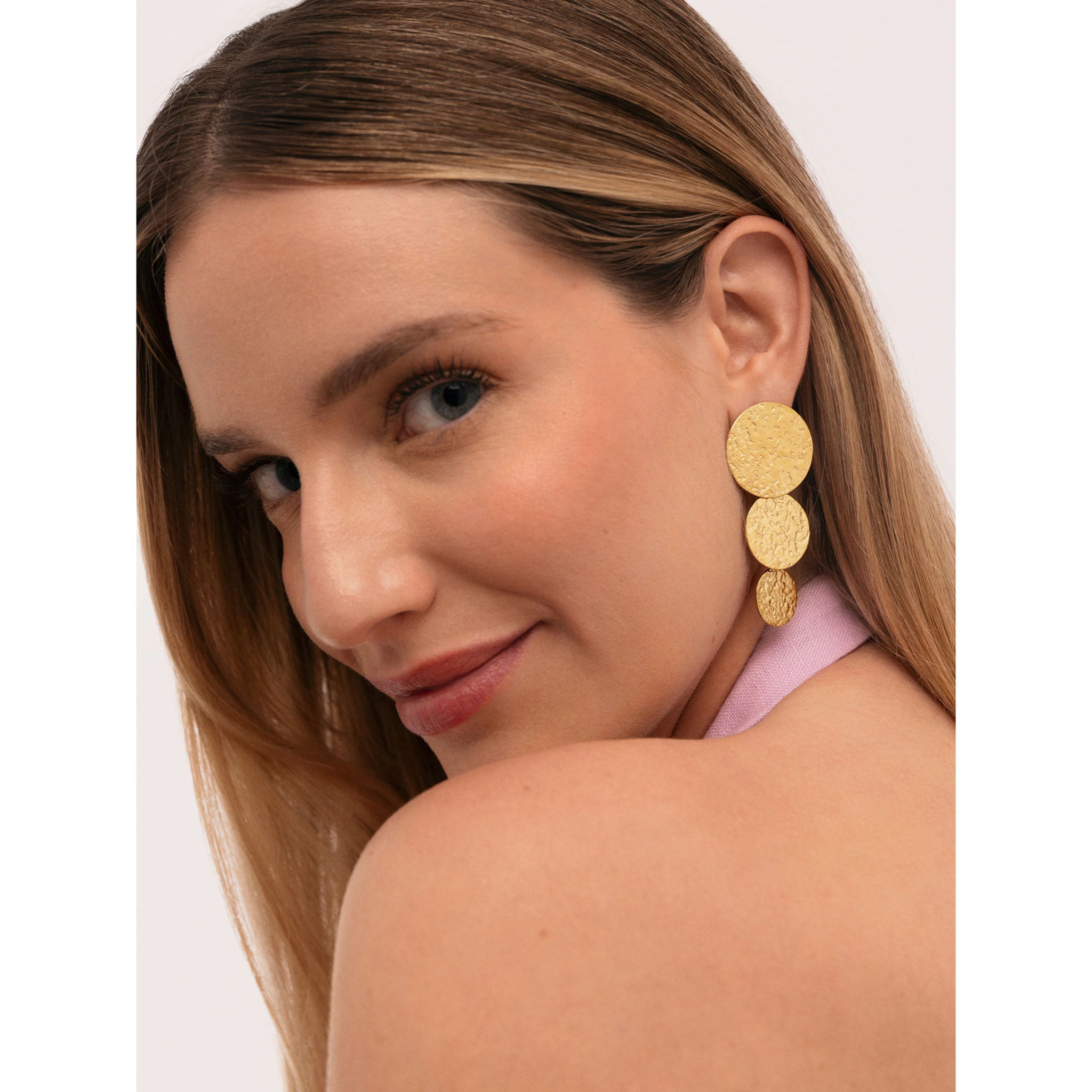 Pendientes Soluna Acero Baño Oro
