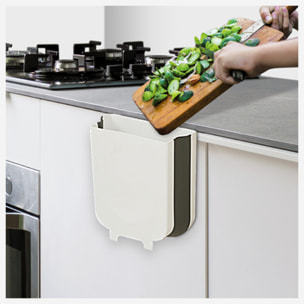 Poubelle rétractable 8L Noir & blanc