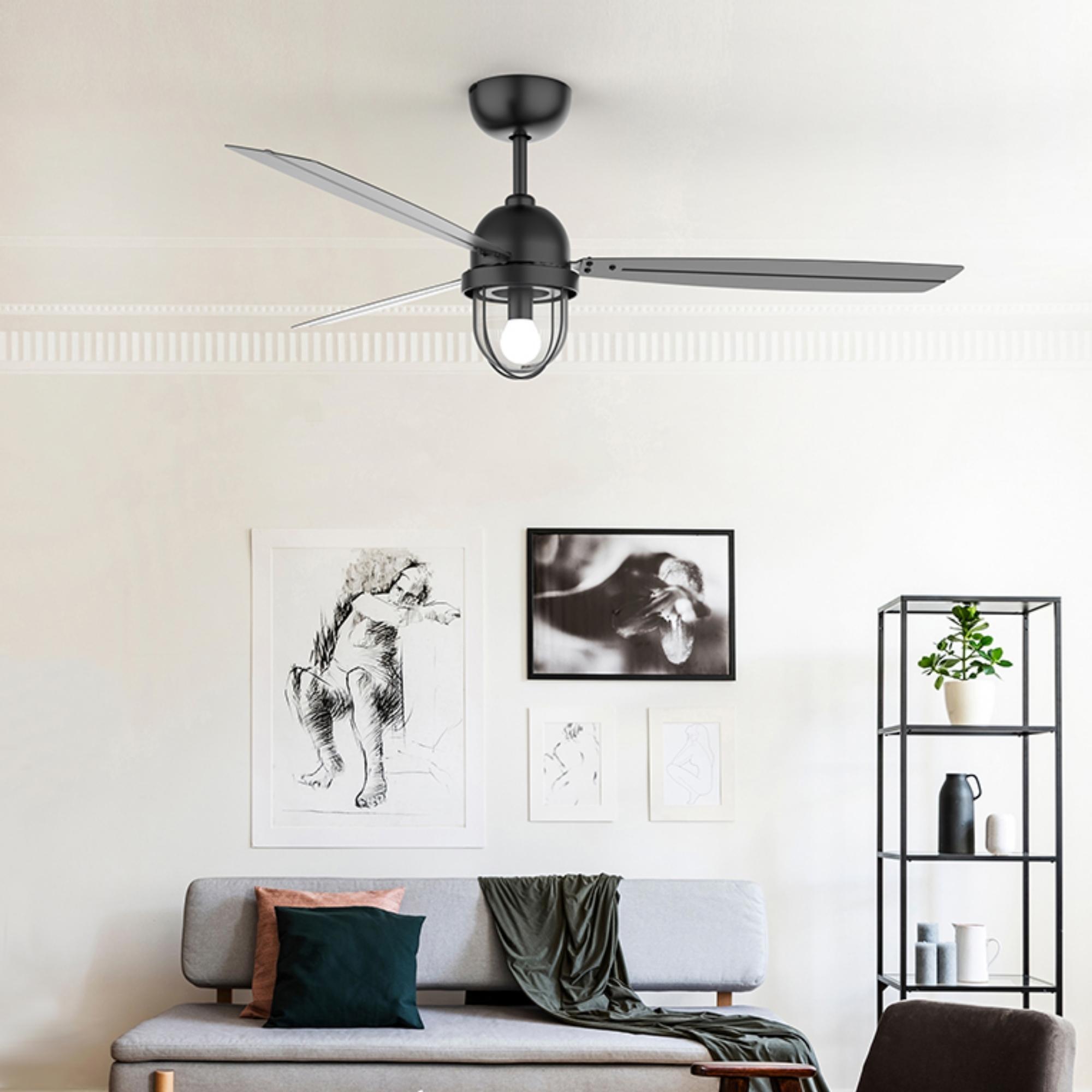 Forlight Ventilador IP20 Mariner E27 15W Negro Negro