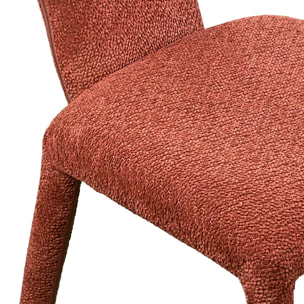 Lot de 2 chaises de salle à manger Tomasucci HERD, en tissu, rouge brique, 60 × 50 × 81 cm