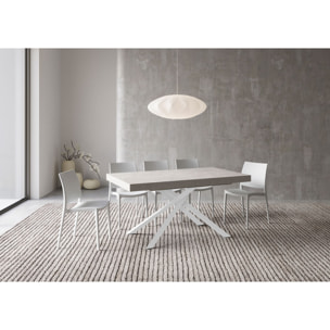 Tavolo allungabile 80x160/244 cm Karida Cashmere gambe bianche