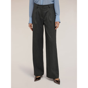 Motivi - Pantalones palazzo en hilo teñido - Gris