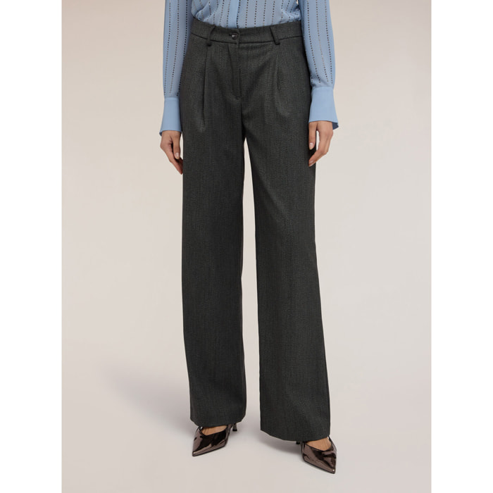 Motivi - Pantalones palazzo en hilo teñido - Gris