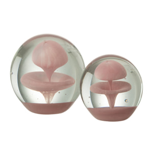 J-Line presse-papier Bulle - verre - rose - large