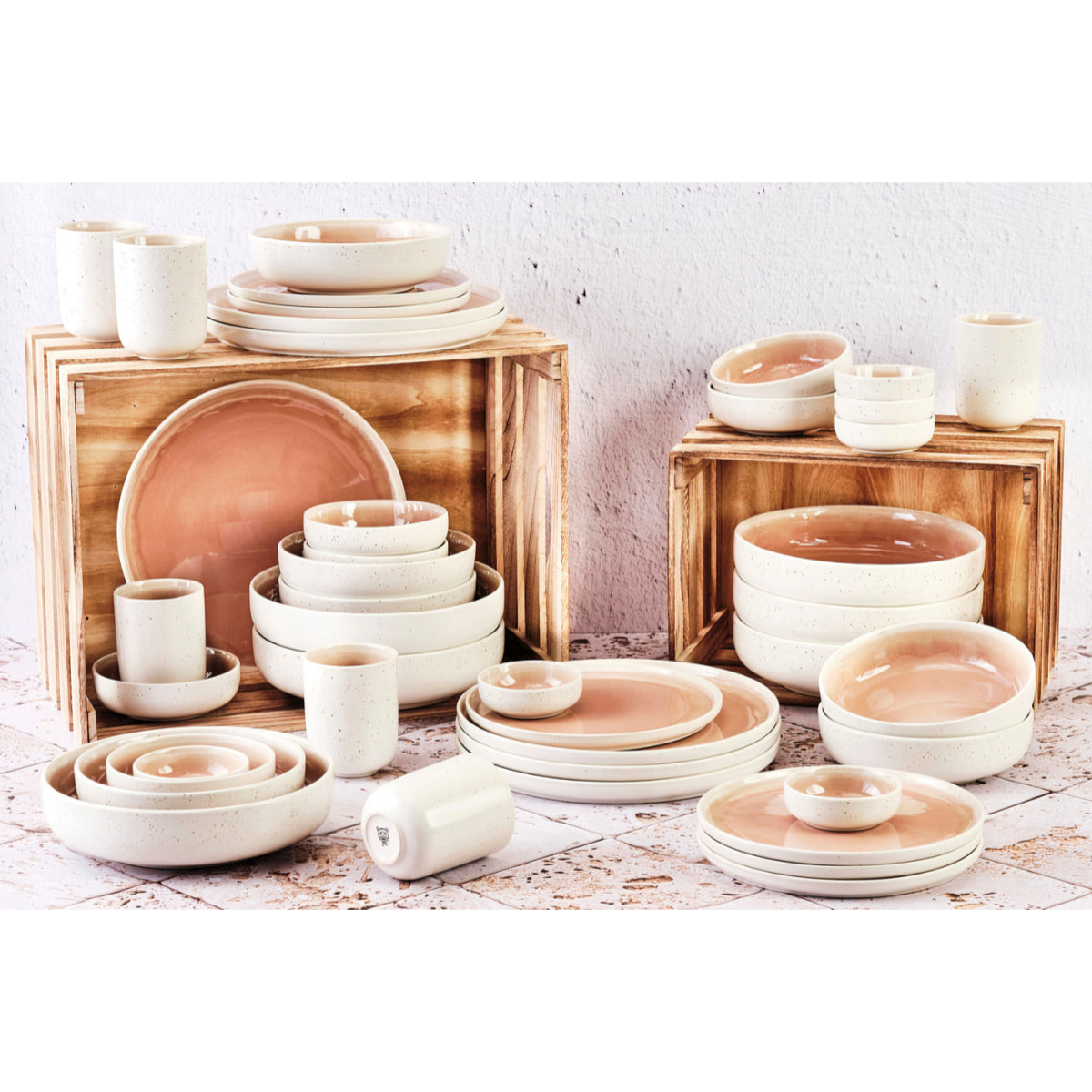 Service Complet OXYGEN - 42 pièces - Rose poudre