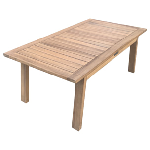 Salon de jardin en acacia 4 places GILI - coussins gris