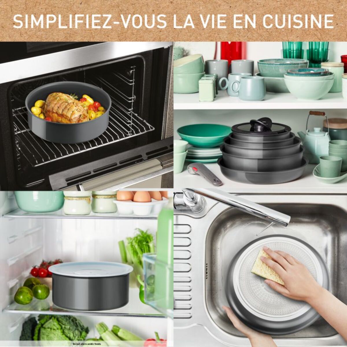 Batterie de cuisine TEFAL Renew 6pcs ceramique L2609602