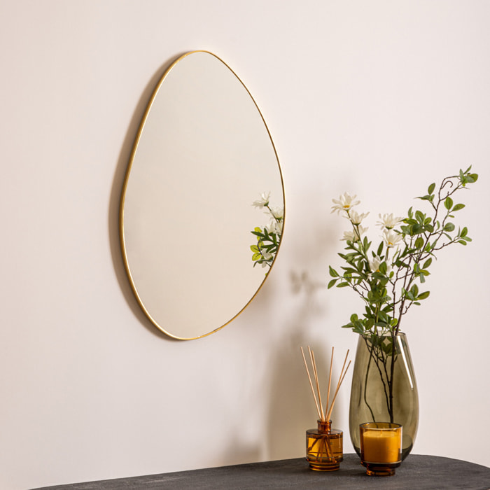 Miroir organique Roman doré 60x40cm