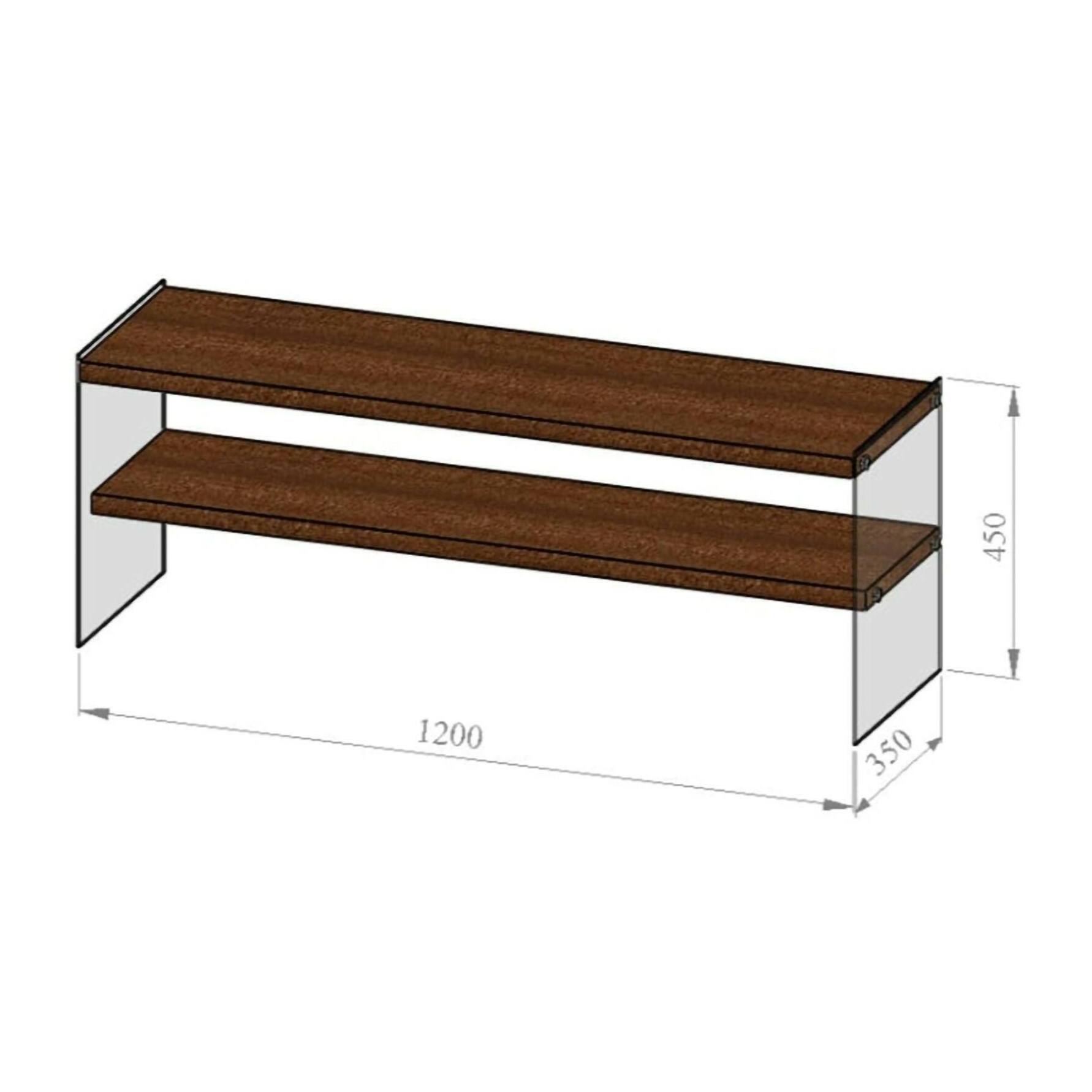 Mobile porta TV Dpianc, Credenza da soggiorno, Armadio basso per TV, Base parete attrezzata, 120x35h45 cm, Noce