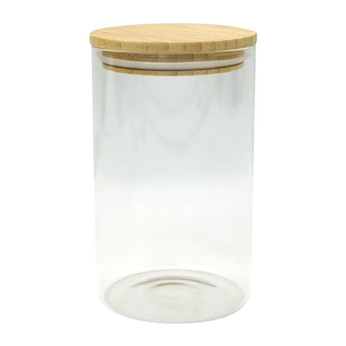 Boîte de conservation en verre 1,15L avec couvercle en Bambou Fackelmann Nature
