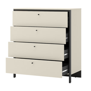 Kimi - commode 4 tiroirs - led inclus - Beige