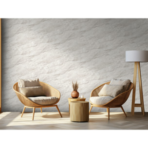 Papier peint effet pierre naturelle blanc ivoire