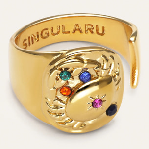 Anillo Organic Colors Zodiaco Baño Oro