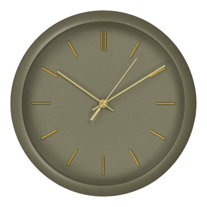 Orologio da parete Rossano verde con movimento silenzioso ø30 cm