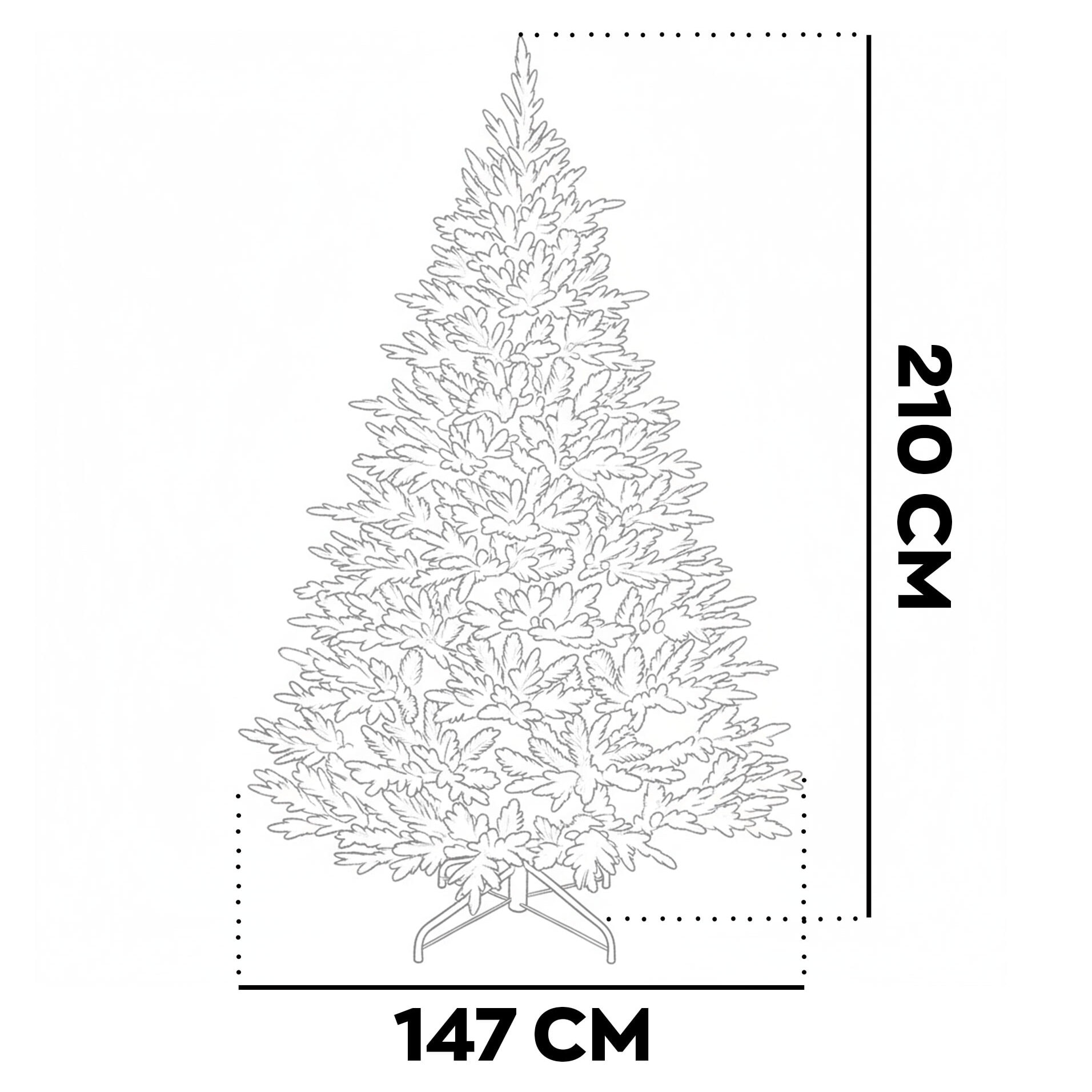 Minstix - Albero di Natale Tradizionale in PE e PVC Ø147x210H cm, 1466 Punte