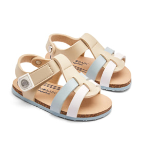 Sandalias Abiertas de Niña Tira Autoadherente