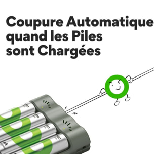 Chargeur de batterie GP B441 + 4 AAA 850mAh