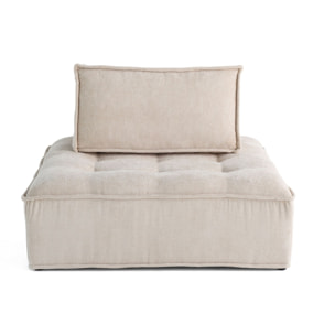 Marisol - module d'assise - velours texturé - Beige